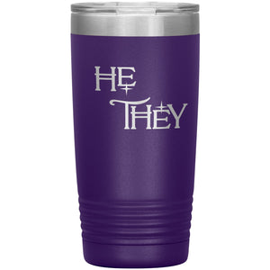 Pronoun Wishing Star He They 20oz Vacuum Tumbler - Purple - Tumblers