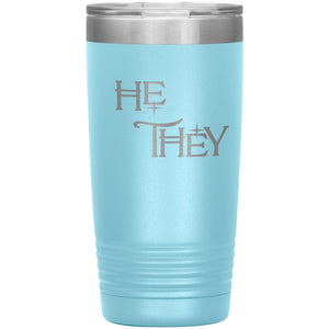 Pronoun Wishing Star He They 20oz Vacuum Tumbler - Light Blue - Tumblers