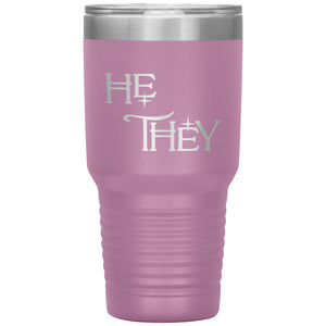 Pronoun Wishing Star He They 30oz Vacuum Tumbler - Light Purple - Tumblers