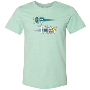 Pronoun Wishing Star He They Unisex Premium Tee - Heather Prism Mint / XS