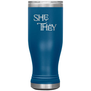 Pronoun Wishing Star She They 20oz BOHO Vacuum Tumbler - Blue - Tumblers