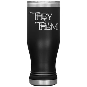 Pronoun Wishing Star They Them 20oz BOHO Vacuum Tumbler - Black - Tumblers