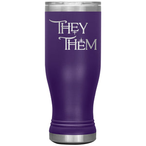 Pronoun Wishing Star They Them 20oz BOHO Vacuum Tumbler - Purple - Tumblers