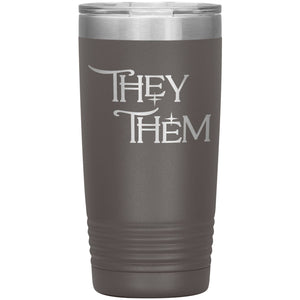 Pronoun Wishing Star They Them 20oz Vacuum Tumbler - Pewter - Tumblers