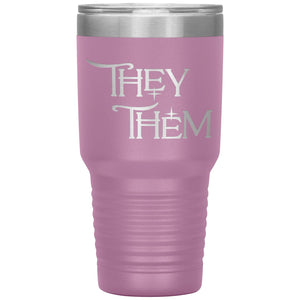 Pronoun Wishing Star They Them 30oz Vacuum Tumbler - Light Purple - Tumblers