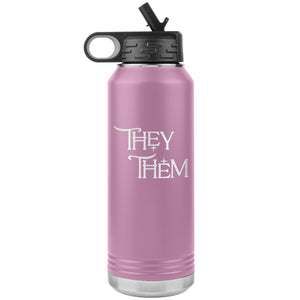 Pronoun Wishing Star They Them 32oz Vacuum Tumbler - Light Purple - Tumblers