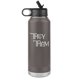 Pronoun Wishing Star They Them 32oz Vacuum Tumbler - Pewter - Tumblers