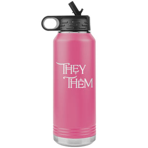 Pronoun Wishing Star They Them 32oz Vacuum Tumbler - Pink - Tumblers