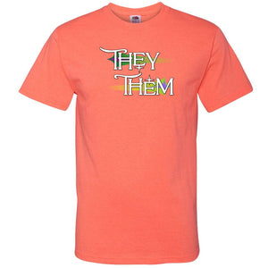 Pronoun Wishing Star They Them Unisex Classic Tee - Retro Heather Coral / S - SoMattyGameZ