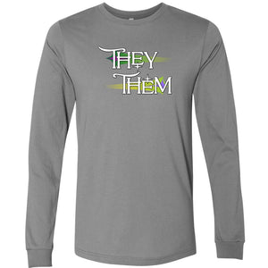 Pronoun Wishing Star They Them Unisex Premium Long Sleeve Tee - Storm / S - SoMattyGameZ