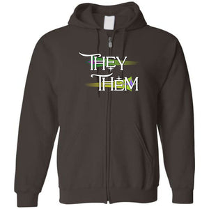 Pronoun Wishing Star They Them Unisex Zip Hoodie - Dark Chocolate / S - SoMattyGameZ