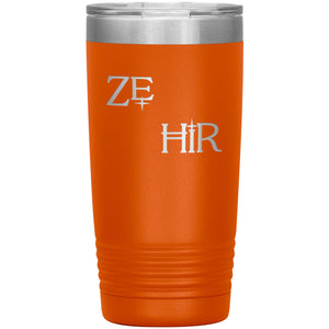 Pronoun Wishing Star Ze Hir 20oz Vacuum Tumbler - Orange - Tumblers