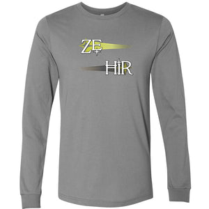 Pronoun Wishing Star Ze Hir Unisex Premium Long Sleeve Tee - Storm / S - SoMattyGameZ