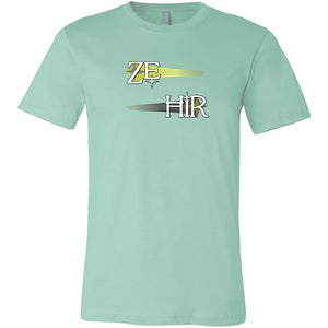 Pronoun Wishing Star Ze Hir Unisex Premium Tee - Mint / XS