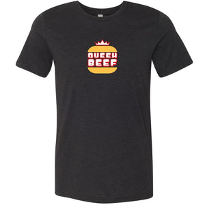 Queen Beef Retroverse Logo Unisex Premium Tee - Black Heather / XS