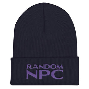 Random NPC v2 Purple Cuffed Beanie / Tuque - Navy