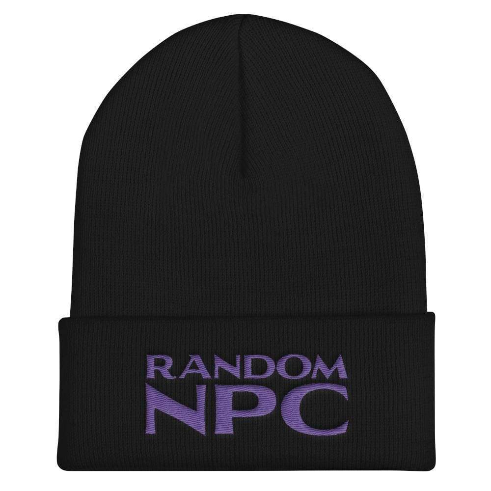 Random NPC v2 Purple Cuffed Beanie / Tuque - Black