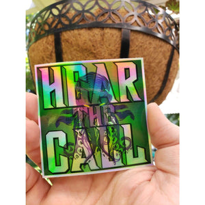 SoNERDMade Cthulhu Here The Call Holographic Sticker - SoNERDMade