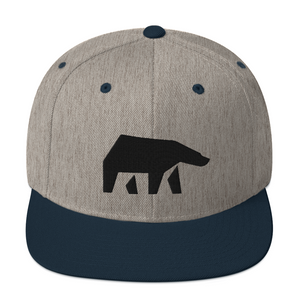 SoulBearRPG Black Bear Logo Snapback Cap - Heather Grey/ Navy