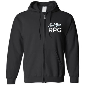 SoulBearRPG Signature Text Logo Unisex 50/50 Zip Hoodie - Black / S
