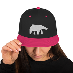 SoulBearRPG White Bear Logo Snapback Cap - Black/ Neon Pink - SoulBearRPG