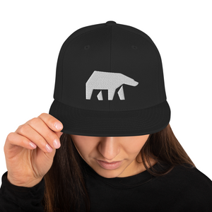 SoulBearRPG White Bear Logo Snapback Cap - Black - SoulBearRPG
