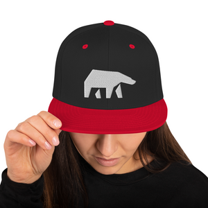 SoulBearRPG White Bear Logo Snapback Cap - Black/ Red - SoulBearRPG