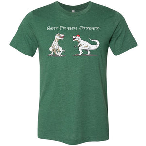 T-Rex Best Friends Forever Unisex Premium Tee - Heather Grass Green / XS