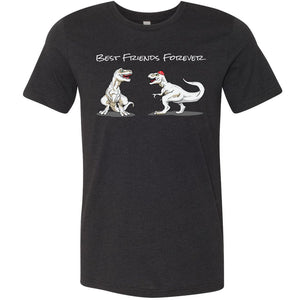 T-Rex Best Friends Forever Unisex Premium Tee - Black Heather / XS