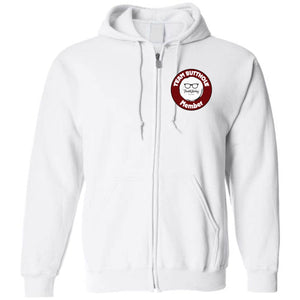 Team Butthole Member Unisex Zip Hoodie - White / S