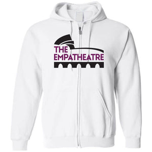 The Empatheatre Logo Purple/Black Unisex Zip Hoodie - White / S
