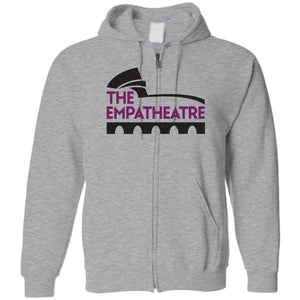The Empatheatre Logo Purple/Black Unisex Zip Hoodie - Sports Grey / S