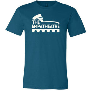 The Empatheatre Logo White Unisex Premium Tee - Deep Teal / XS - The Empatheatre