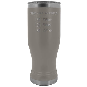 The Gay Agenda - Puns & Buns & Cats 20oz Boho Vacuum Tumbler - Pewter - Tumblers