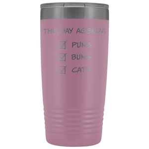 The Gay Agenda - Puns & Buns & Cats 20oz Vacuum Tumbler - Light Purple - Tumblers