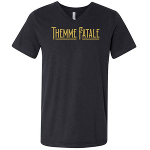 Themme Fatale Vintage Unisex Premium V-Neck Tee - Vintage Black / S