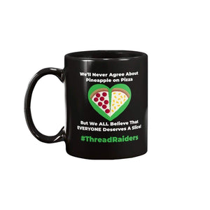 ThreadRaiders Pizza My Heart 11oz Coffee Mug - Black / 11OZ - Mugs