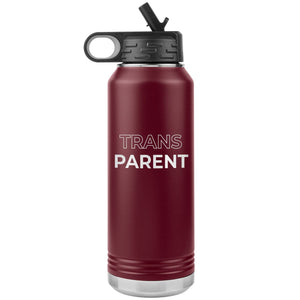 TransPARENT 32oz Water Bottle Tumbler - Maroon - Chatty Fam