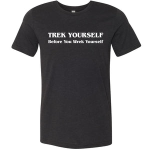 Trek Yourself Unisex Premium Tee - Black Heather / XS