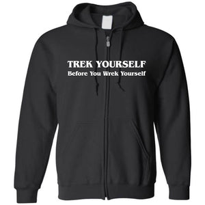 Trek Yourself Unisex Zip Hoodie - Black / S