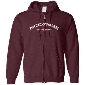 USS Solidarity Unisex Zip Hoodie - Maroon / S