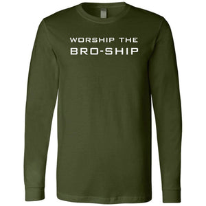 Worship The Bro-Ship Unisex Premium Long Sleeve Tee - Olive / S