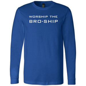 Worship The Bro-Ship Unisex Premium Long Sleeve Tee - True Royal / S