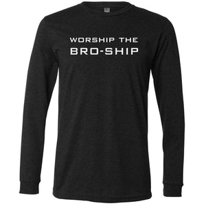 Worship The Bro-Ship Unisex Premium Long Sleeve Tee - Dark Grey Heather / XS