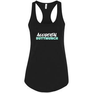 Accidental Buttmunch Womens Racerback Tank - Black / XS