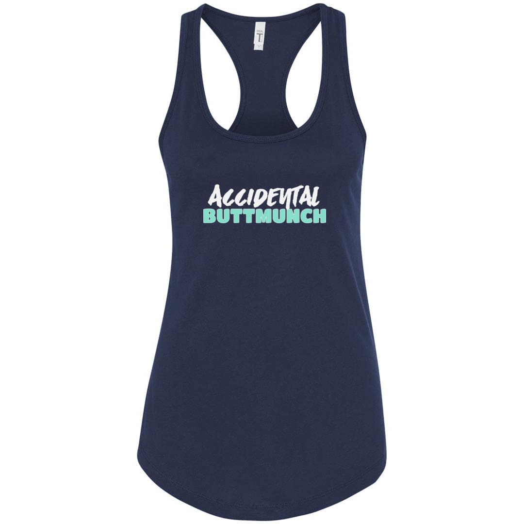 Accidental Buttmunch Womens Racerback Tank - Midnight Navy / S