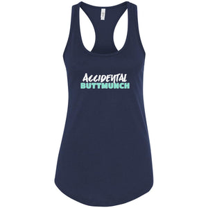 Accidental Buttmunch Womens Racerback Tank - Midnight Navy / S