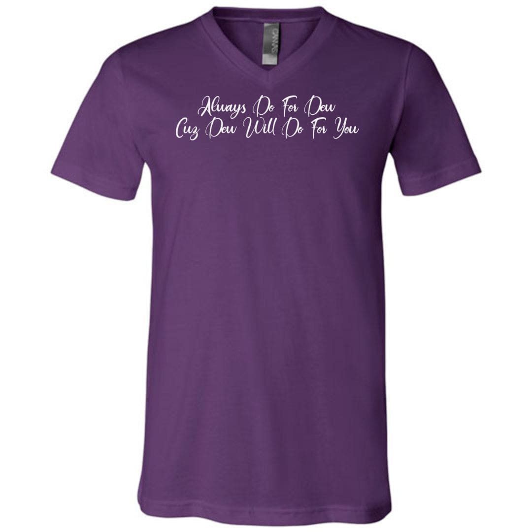Always Dew Flourish Unisex Premium V-Neck Tee - Team Purple / S