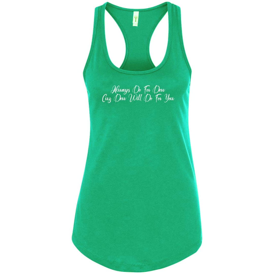 Always Dew Flourish Womens Premium Racerback Tank - Kelly Green / S