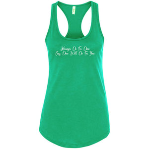 Always Dew Flourish Womens Premium Racerback Tank - Kelly Green / S